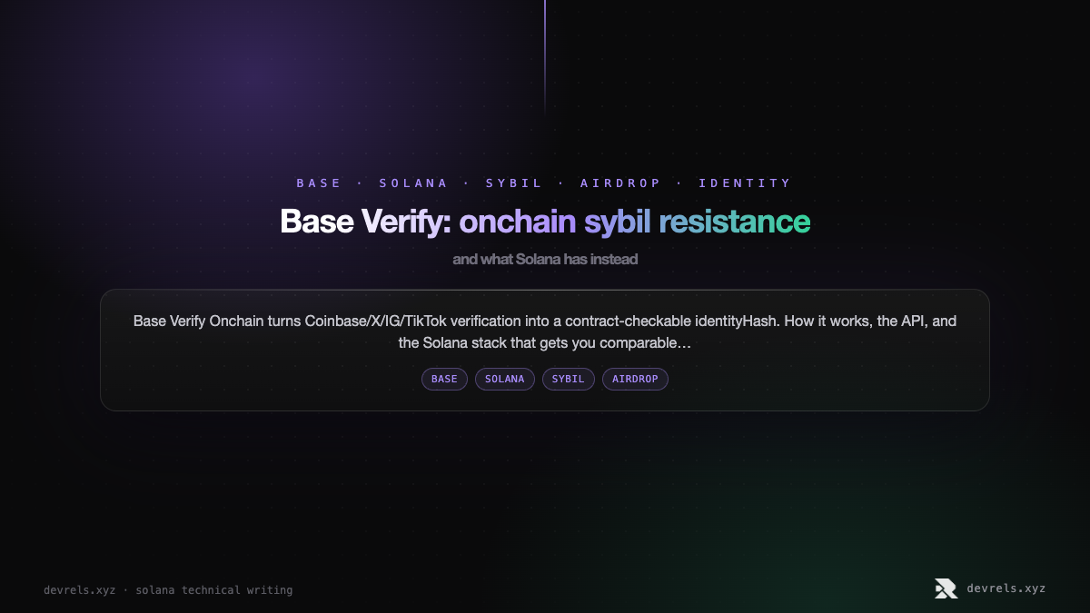 Base Verify Onchain and Solana sybil resistance options