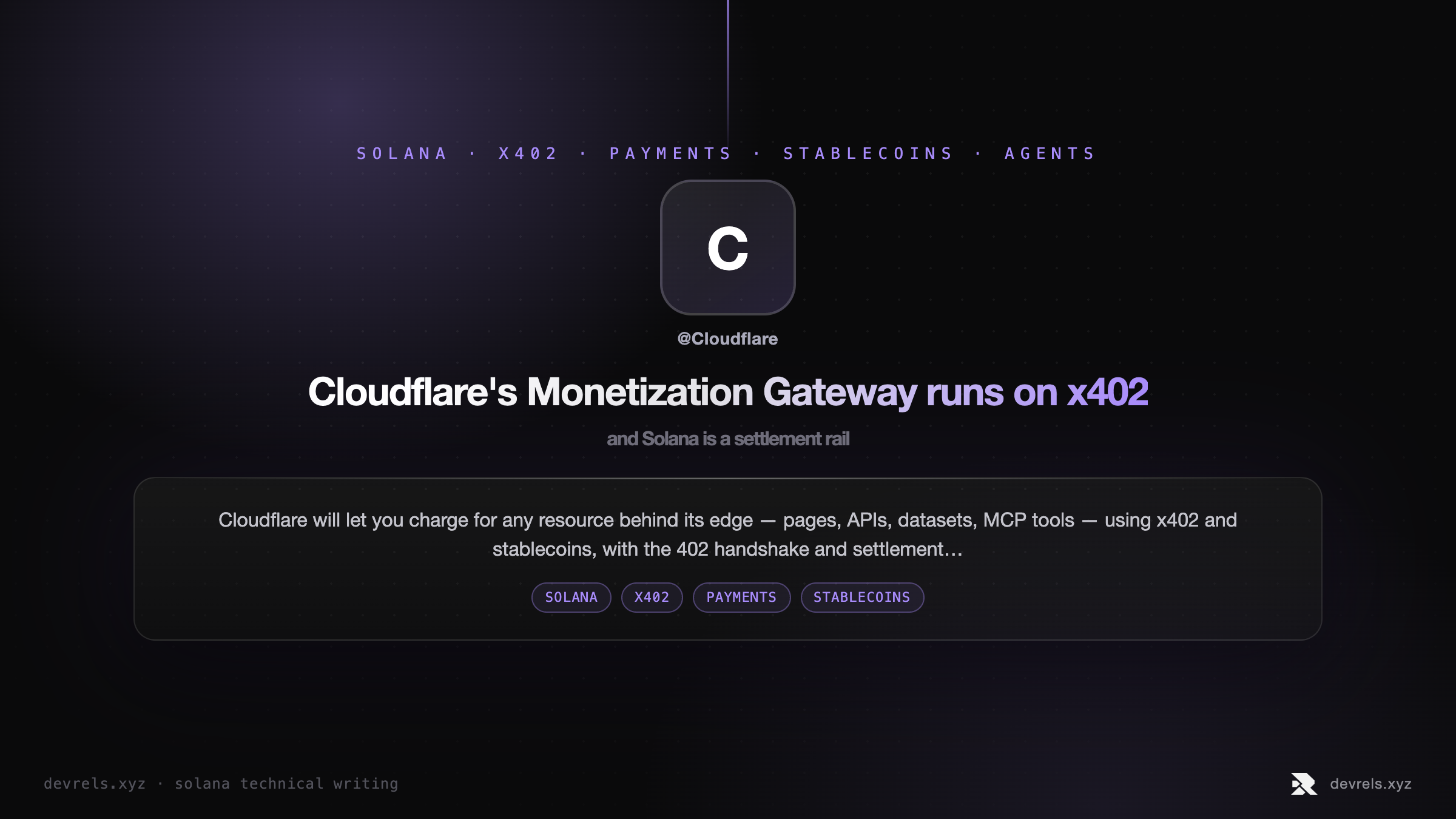 Cloudflare's Monetization Gateway runs on x402 — and Solana is a settlement rail