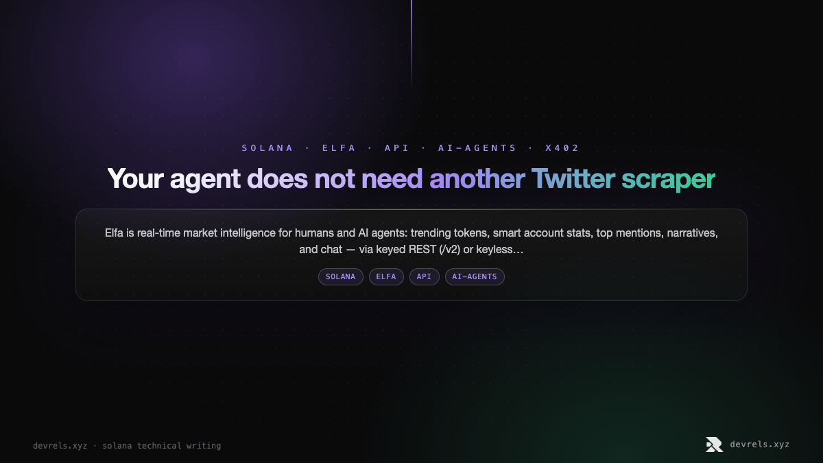 Elfa market intelligence API for agents