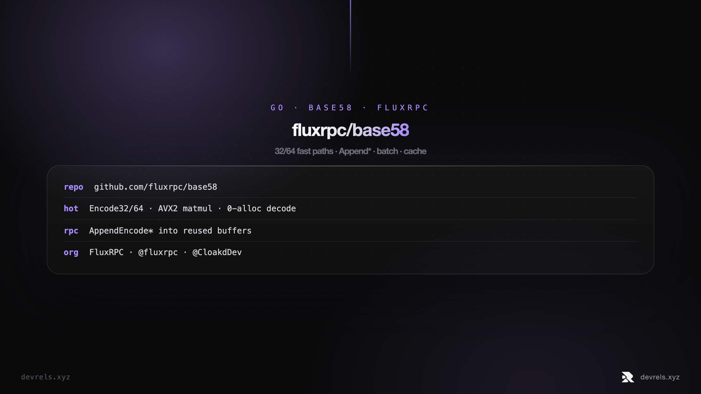 fluxrpc/base58 Go library