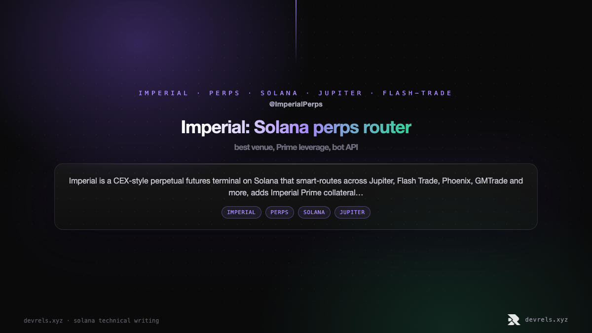 Imperial Solana perpetual futures router