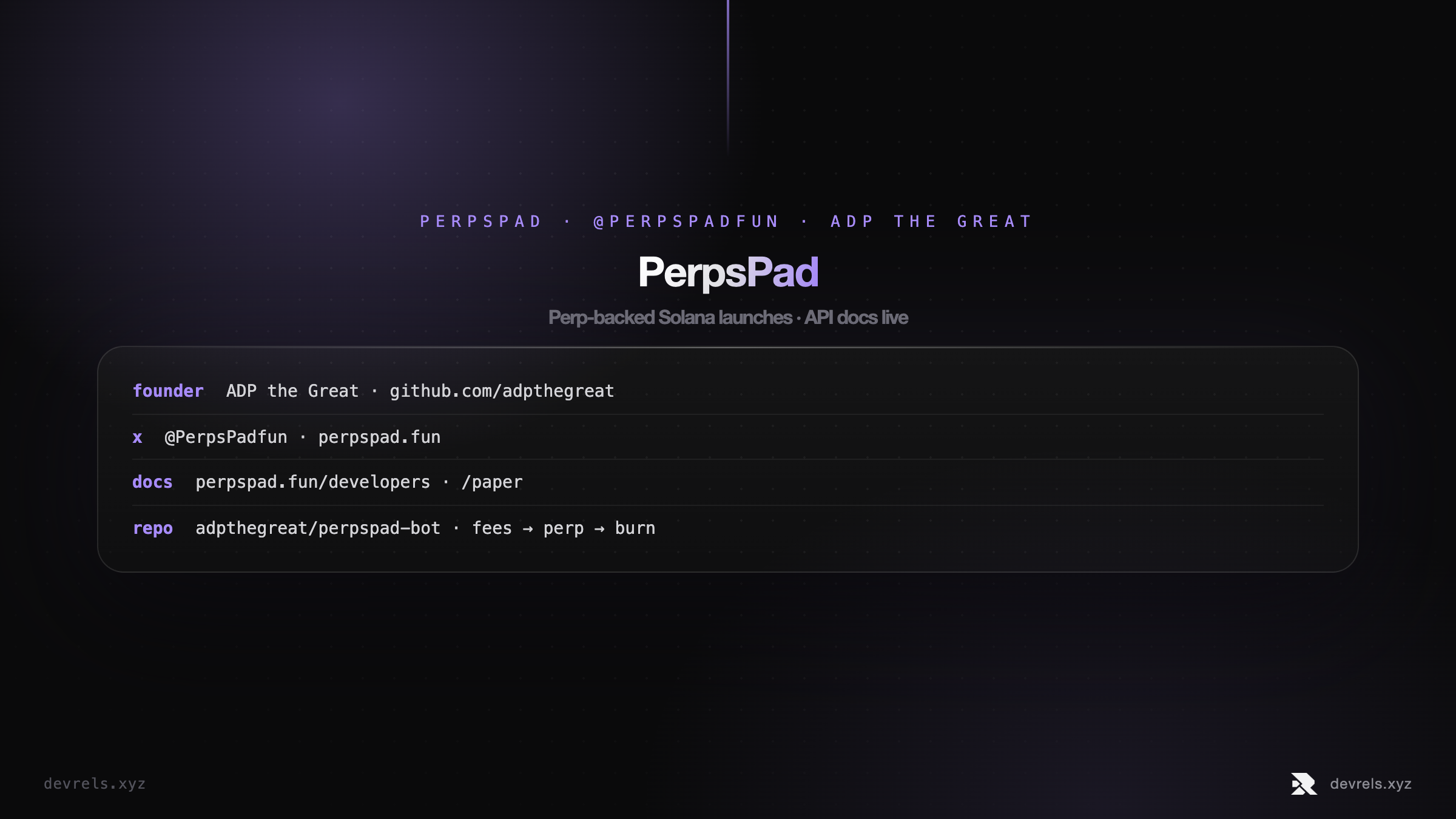 PerpsPad by ADP the Great — perp-backed launches and API docs
