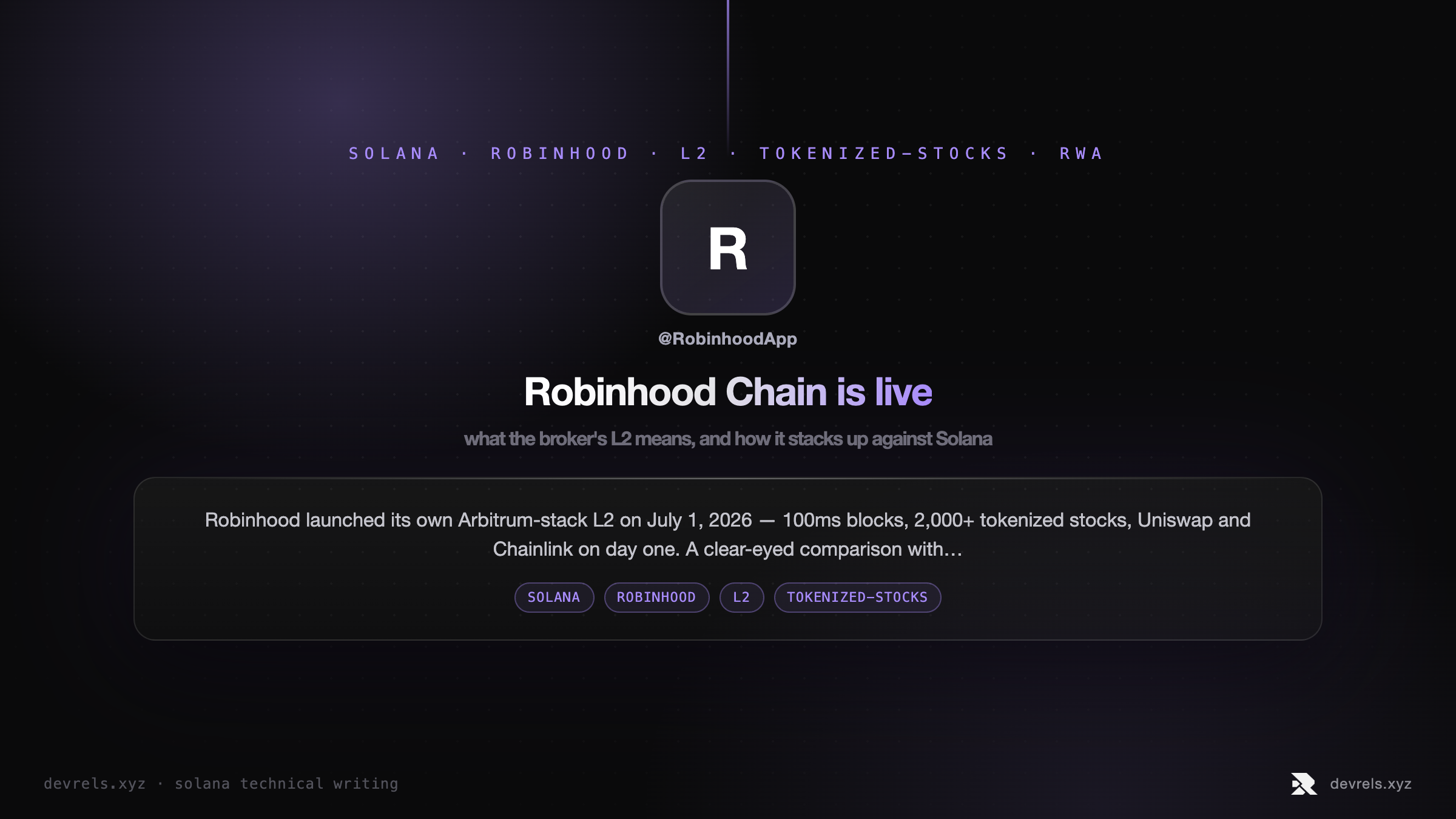 Robinhood Chain is live: what the broker's L2 means, and how it stacks up against Solana