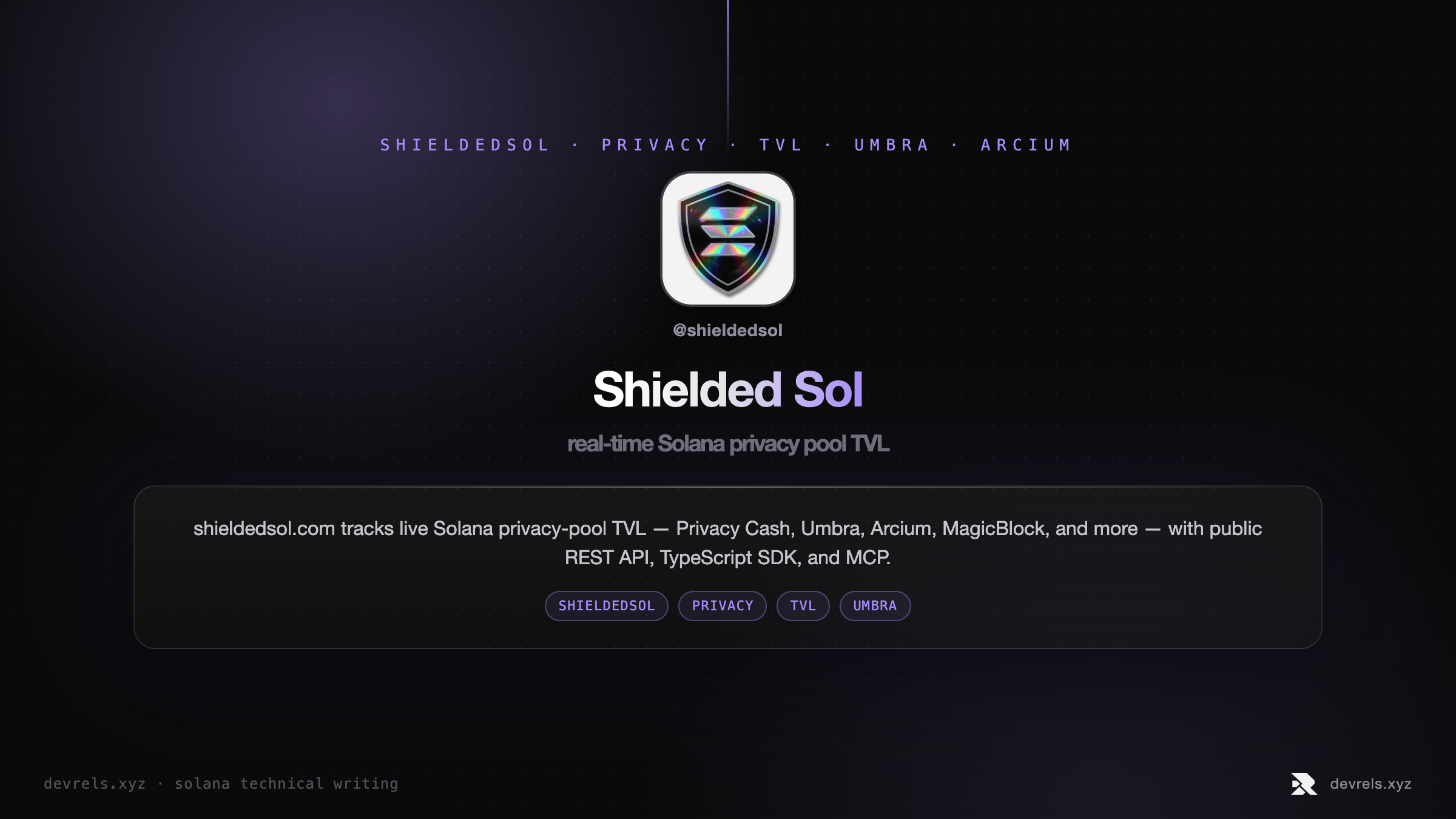 Shielded Sol privacy TVL tracker