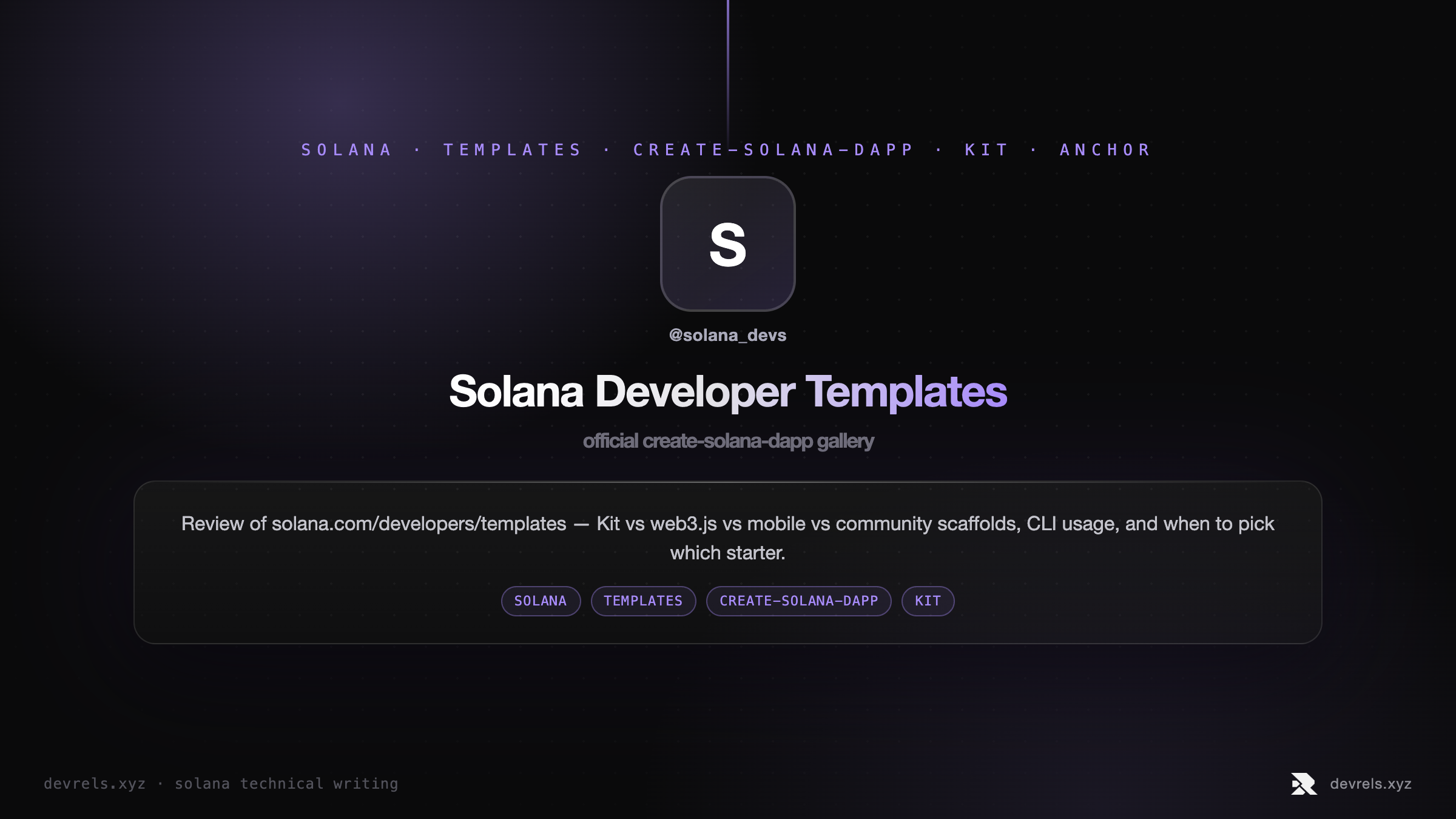 Solana Developer Templates gallery