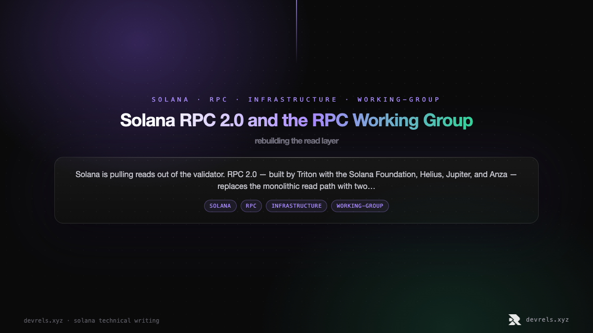 Solana RPC 2.0 and the RPC Working Group: rebuilding the read layer