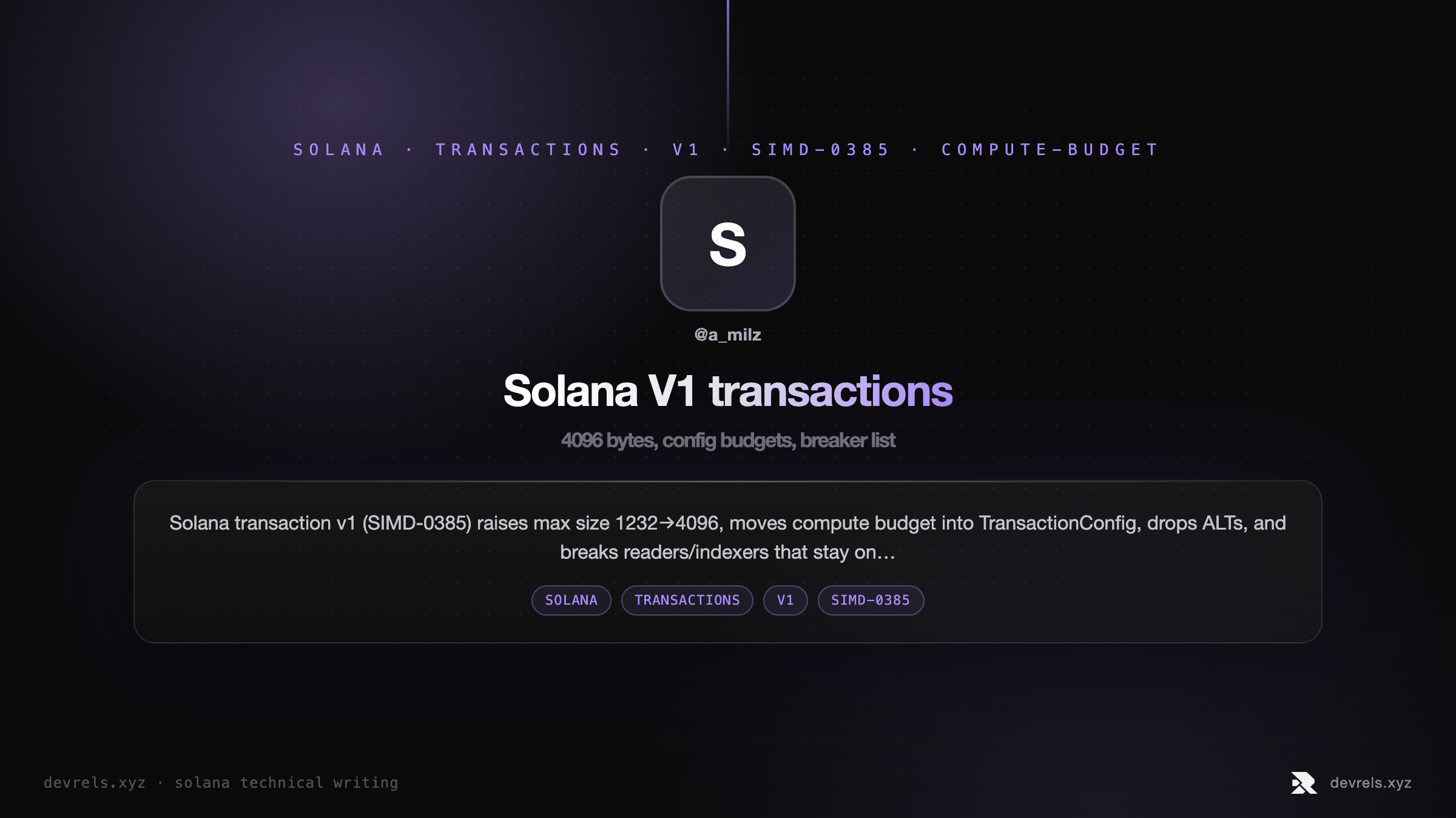 Solana V1 transactions